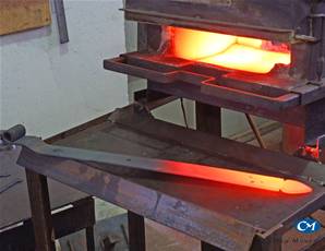 The Kingston band hinge being forged