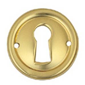 X43-706 Round Cabinet Key Escutcheon 28mm Polished Brass