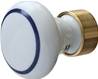 Porcelain Cabinet Knob 30mm  White With Blue Ring X34-900