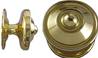 X06-820 Contemporary Round Centre Door Knob 90mm Bright Brass