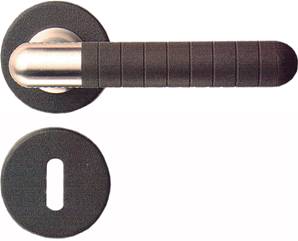 X47-110 Graphite Lever on Rose with Key Escutcheon Stainless Steel